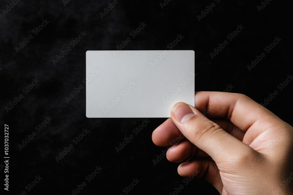 Hand Holding Blank Card Cut Out Design Mockup Template Isolated on White Background Hand Holding Blank Card Cut Out Design Mockup Template Isolated on White Background