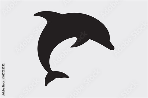 A Minimalist Dolphin fish icon Design.