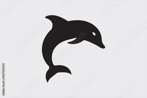 A Minimalist Dolphin fish icon Design.