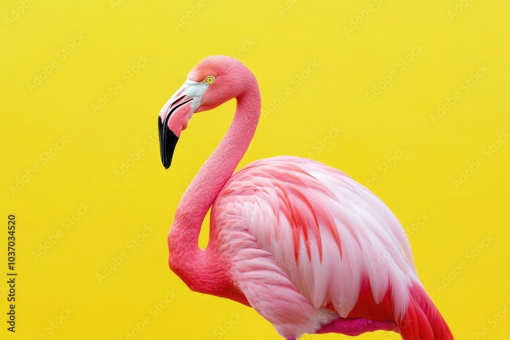 Obraz premium Serious Flamingo: An Endangered Beauty in Camargue Habitat
