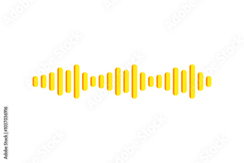 Audio sound wave frequency. Voice, vibration level, record concepts. Flat vector design isolated illustration.