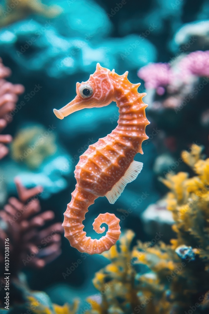 Vibrant Seahorse: An Aquatic Wonder in Macro Wildlife Photography Vibrant Seahorse: An Aquatic Wonder in Macro Wildlife Photography