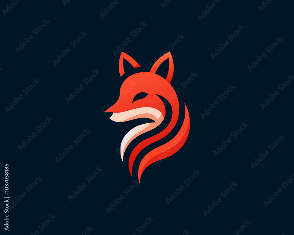 Obraz premium Colorful fox logo design icon symbol vector illustration