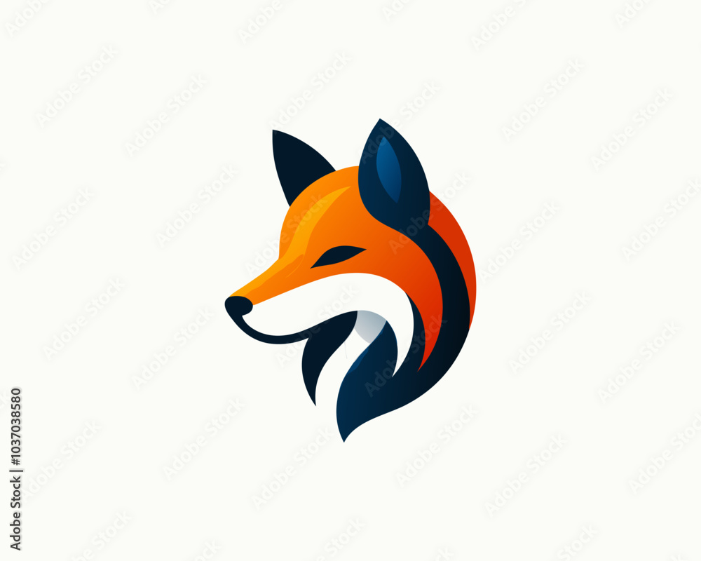 Fototapeta premium Colorful fox logo design icon symbol vector illustration