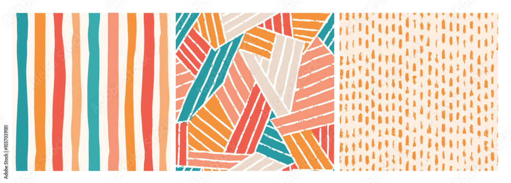 Obraz premium abstract seamless patterns, backgrounds, wallpaper with stripes, brush strokes. EPS 10
