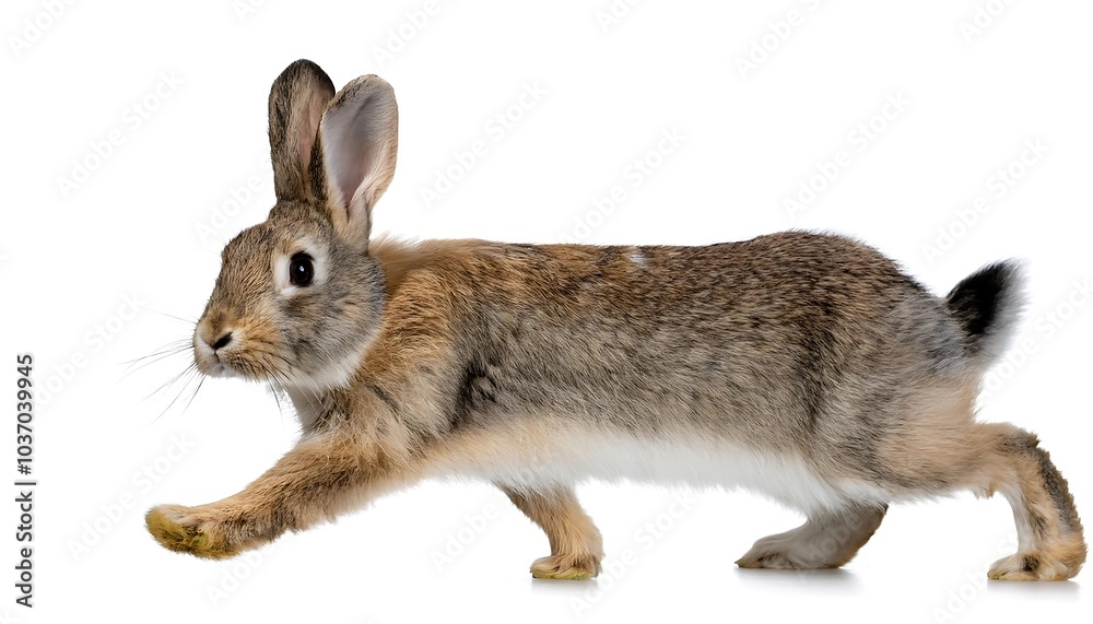 Obraz premium The studio portrait of a cute rabbit is isolated on a transparent background