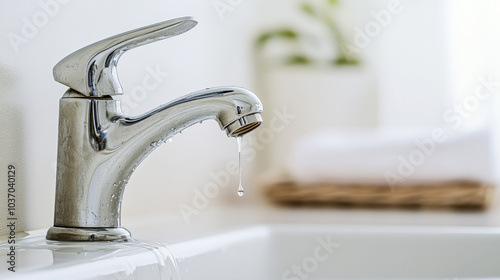 Close-up of a leaking faucet dripping water onto a white porcelain sink, highlighting the urgency of fixing a product issue
