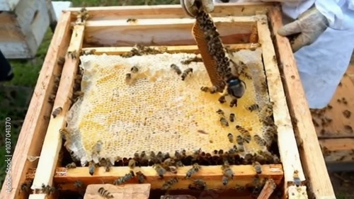 Honey bees look for honey in flowers and in their nests
