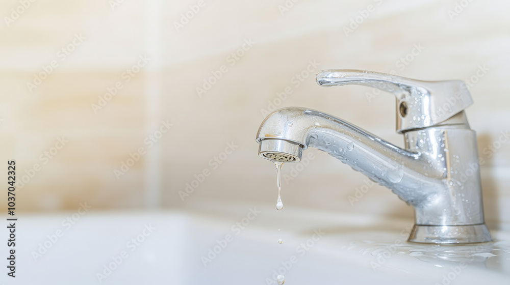 Close-up of a leaking faucet dripping water onto a white porcelain sink, highlighting the urgency of fixing a product issue Close-up of a leaking faucet dripping water onto a white porcelain sink, highlighting the urgency of fixing a product issue