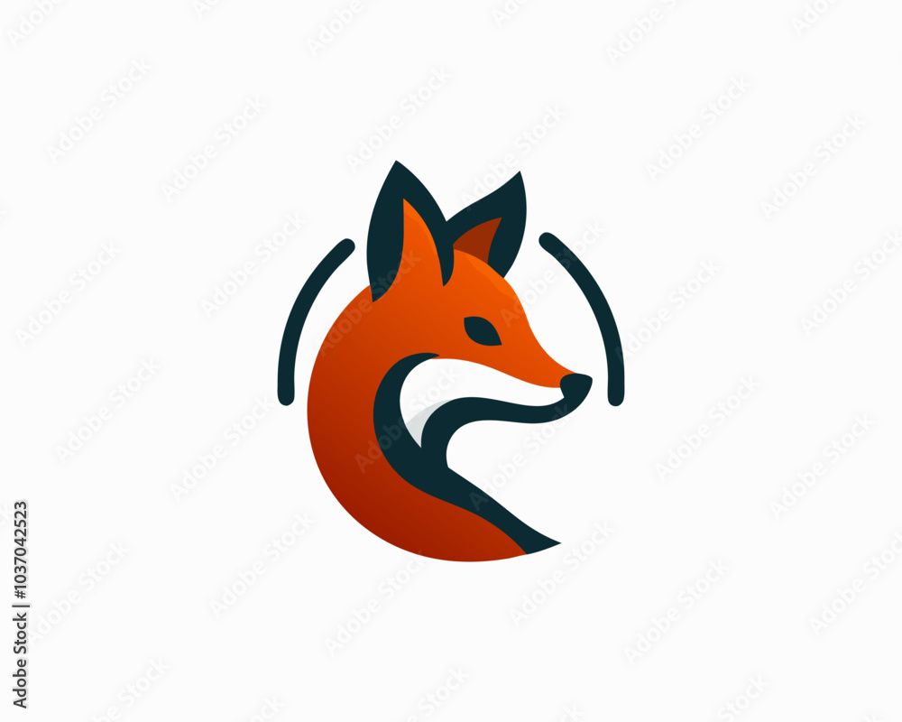 Obraz premium Colorful fox logo design icon symbol vector illustration