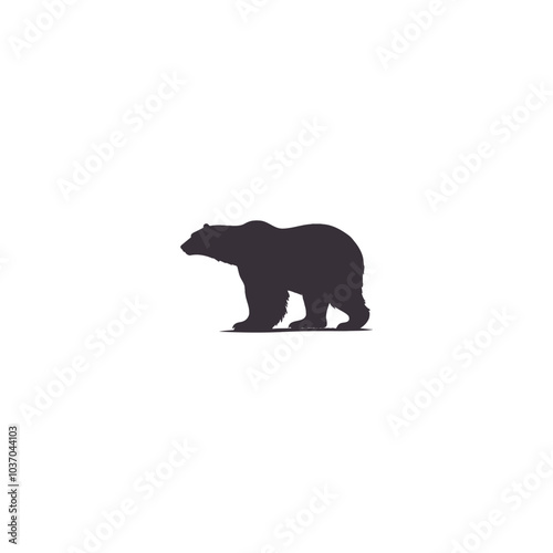 Vector bear silhouette isolated on white background Bear icon modern symbol logo, Vector illustration logo bear silhouette