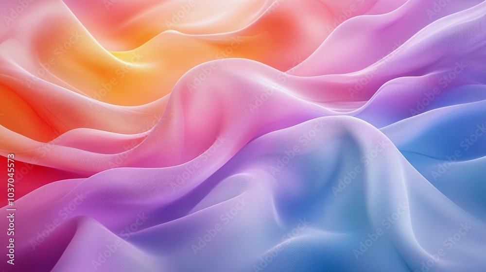 Obraz premium Colorful Abstract Waves: Soft Patterns and Blended Gradients on Canvas