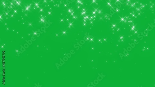 Glitter sparkle animated green screen, 3D Animation, Ultra High Definition, 4k video. White shining dust light. Bokeh light lights effect background. Concept: Christmas, party, celebrate, birthday