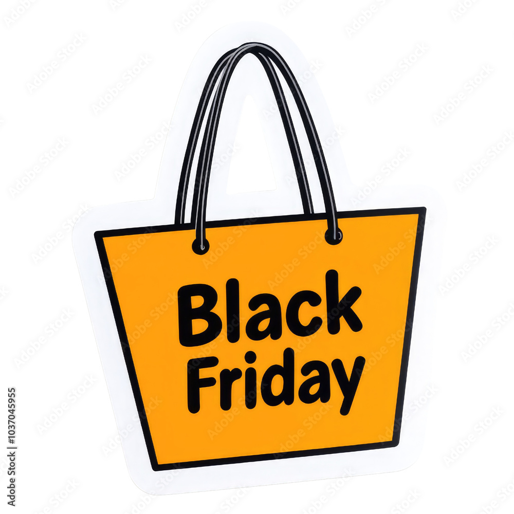 Black Friday shopping bag, white isolate background,transparent background Black Friday shopping bag, white isolate background,transparent background