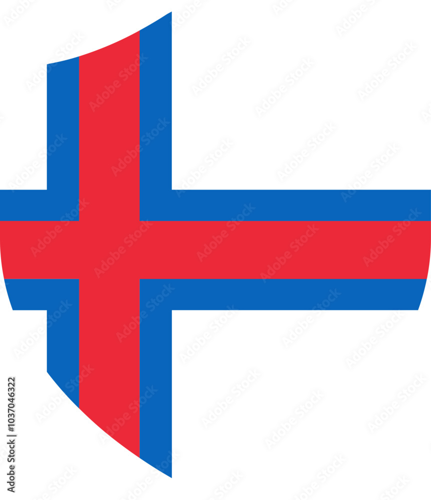 Obraz premium Faroe Island Flag on Shield Shape