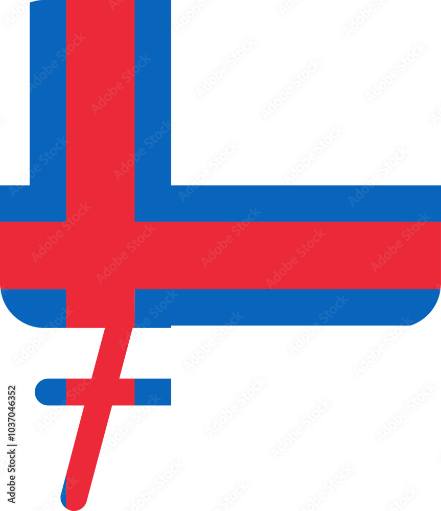 Fototapeta premium Faroe Island Flag On White Board
