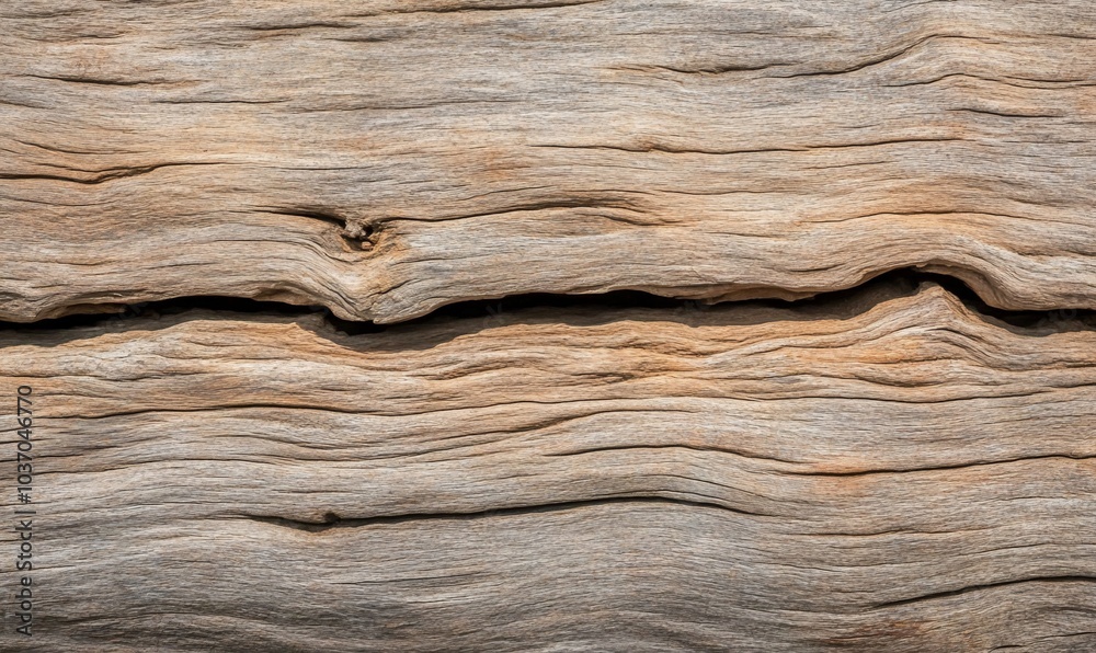 Close-up of textured, weathered wood surface with natural patterns. Close-up of textured, weathered wood surface with natural patterns.