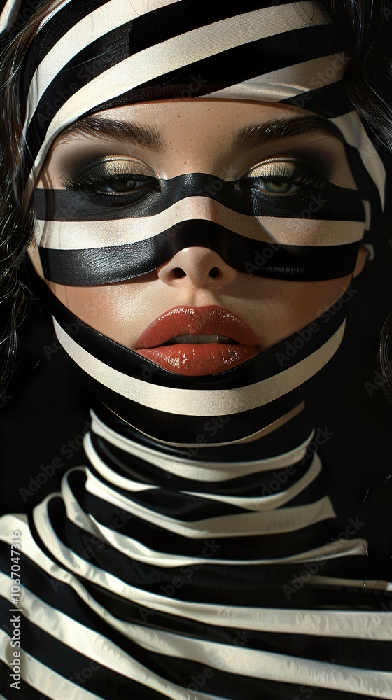 Striped Portrait: A Study in Black and White