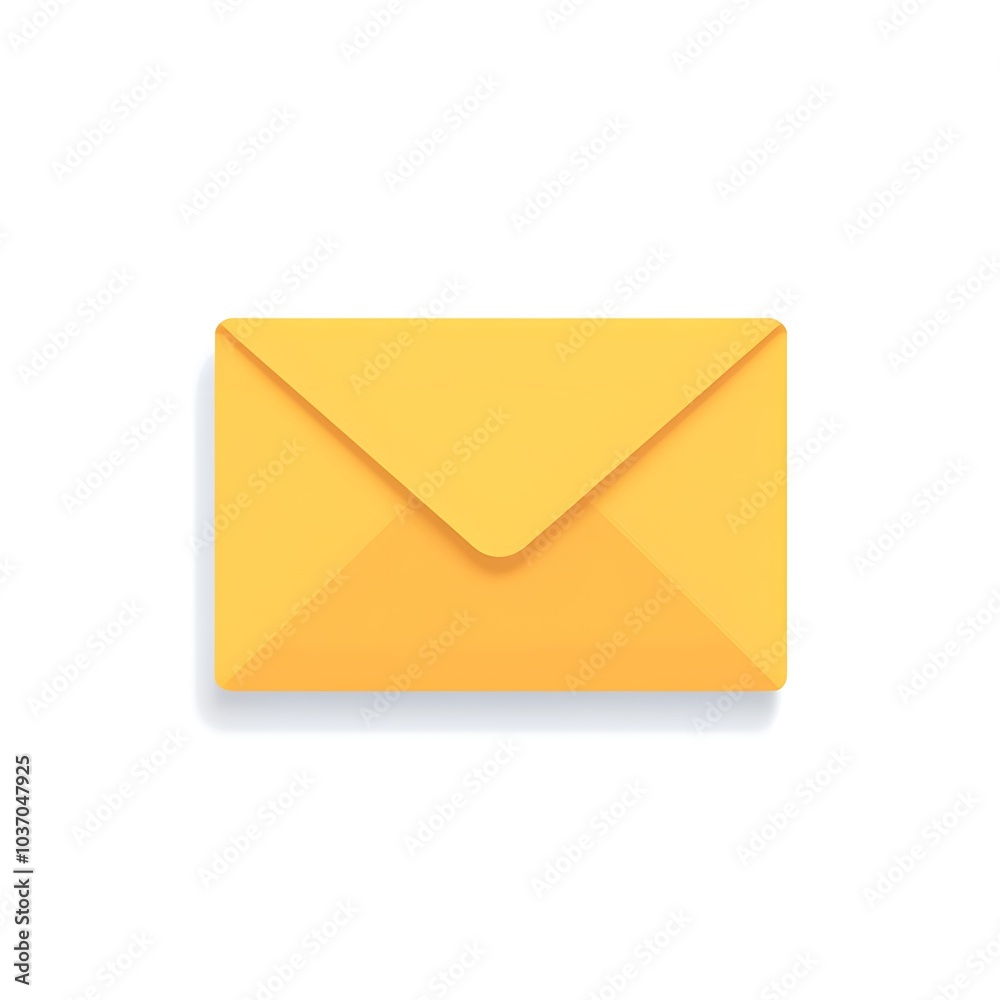 Yellow Envelope Icon 3D Realistic Mail Digital Communication Email Message Yellow Envelope Icon 3D Realistic Mail Digital Communication Email Message