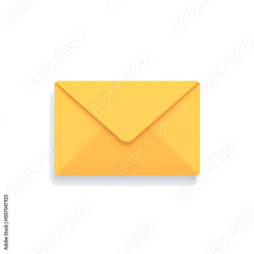 Yellow Envelope Icon 3D Realistic Mail Digital Communication Email Message