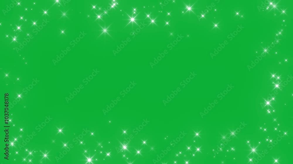 Glitter sparkle animated green screen, 3D Animation, Ultra High Definition, 4k video. White shining dust light. Bokeh light lights effect background. Concept: Christmas, party, celebrate, birthday