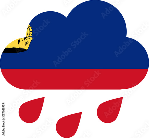 Liechtenstein flag on Rain Drops Icon