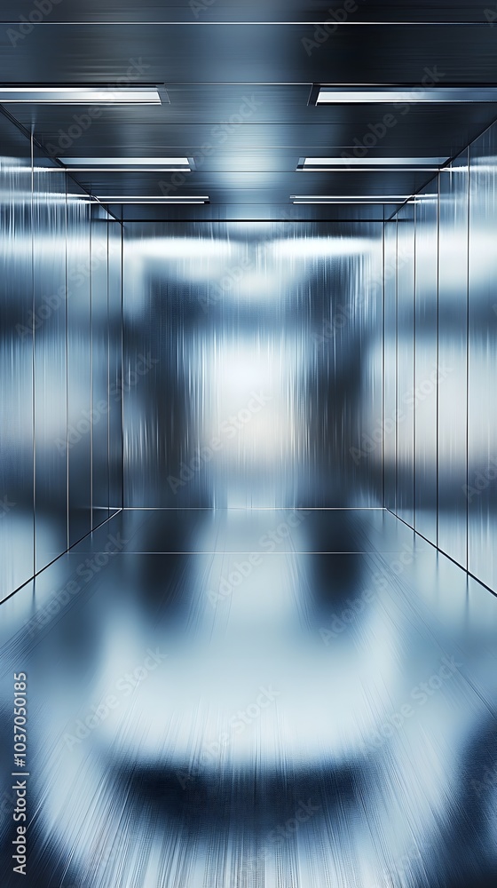 Futuristic Metallic Backdrop with Reflective Surface for Modern Product Presentation Futuristic Metallic Backdrop with Reflective Surface for Modern Product Presentation