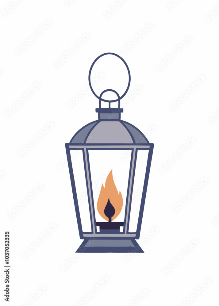 Lantern with warm light, flame inside. Lamp from metal and glass, candlelight, candle fire burning. Hanging decoration with burner. Flat vector illustration isolated on white background
Lantern with warm light, flame inside. Lamp from metal and glass, candlelight, candle fire burning. Hanging decoration with burner. Flat vector illustration isolated on white background