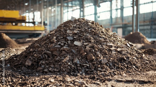 Pile of raw materials, factory floor