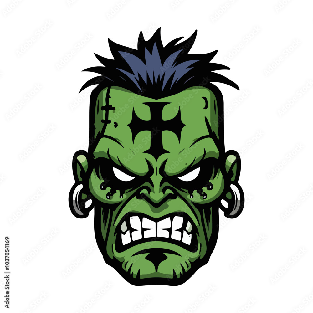 Obraz premium Creature Head, Monster Head, Skull, Zombie