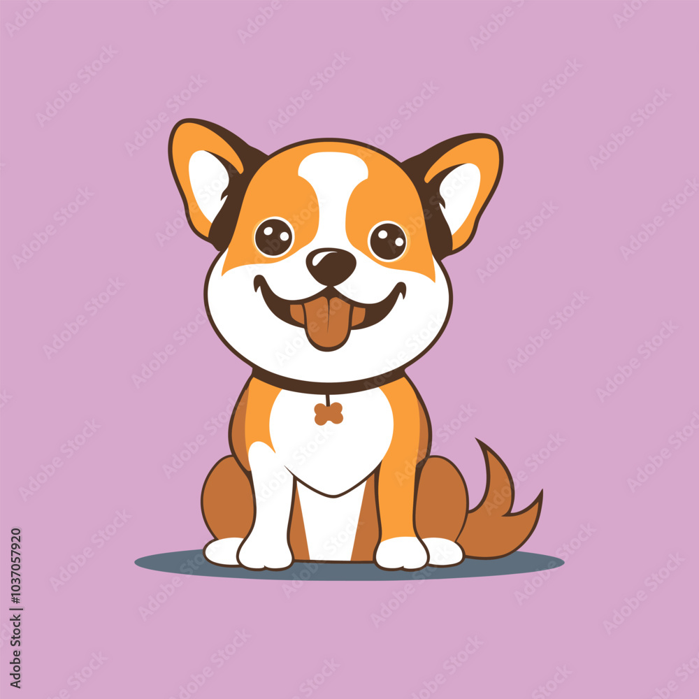 Flat carton style dog vector art Flat carton style dog vector art