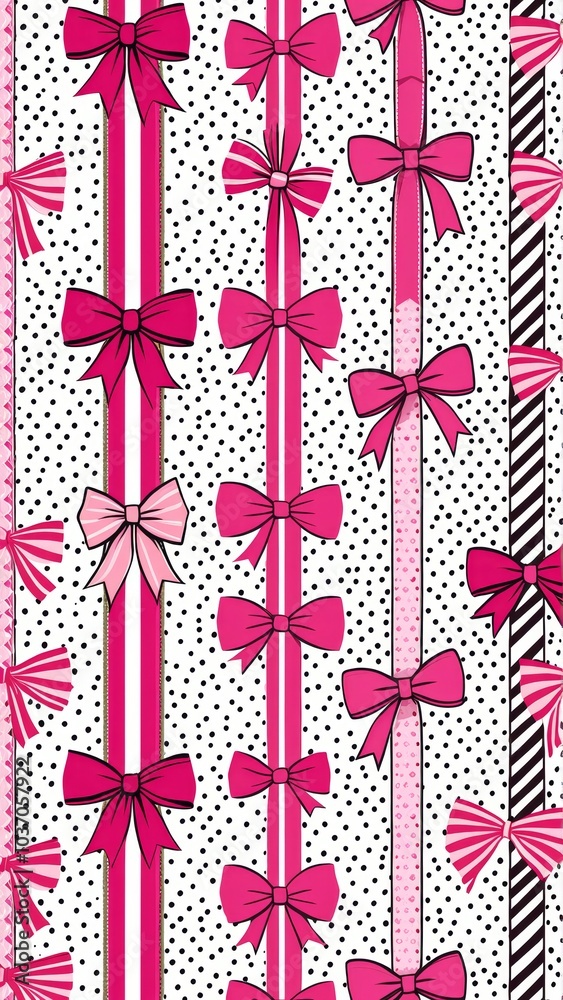 Girly Ribbons and Bows Seamless Pattern Girly Ribbons and Bows Seamless Pattern