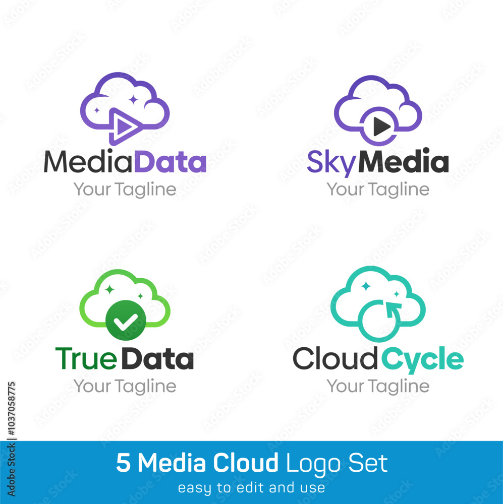 Cloud Shape Logo Template Set. Good for Business, Agency, Community and Organization Cloud Shape Logo Template Set. Good for Business, Agency, Community and Organization