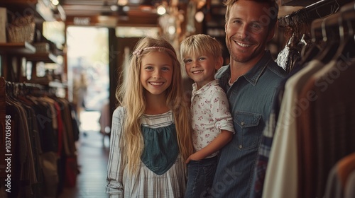 Heartwarming Moments: A Family Outing in a Cozy Store, Capturing Joy and Togetherness Amongst Shelves of Unique Finds