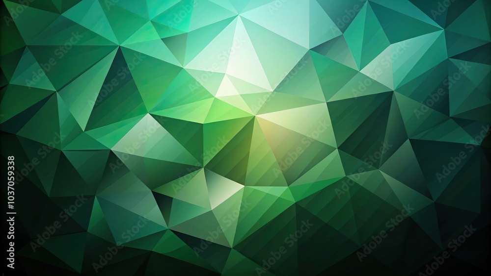 Obraz premium Abstract polygon art in green and dark grey at a tilted angle