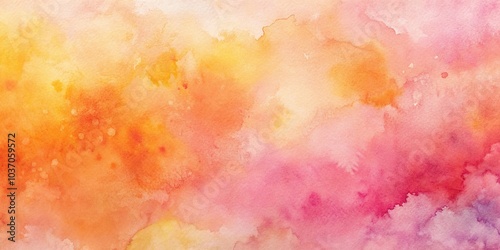 abstract painted watercolor pastel pink orange background Close-Up