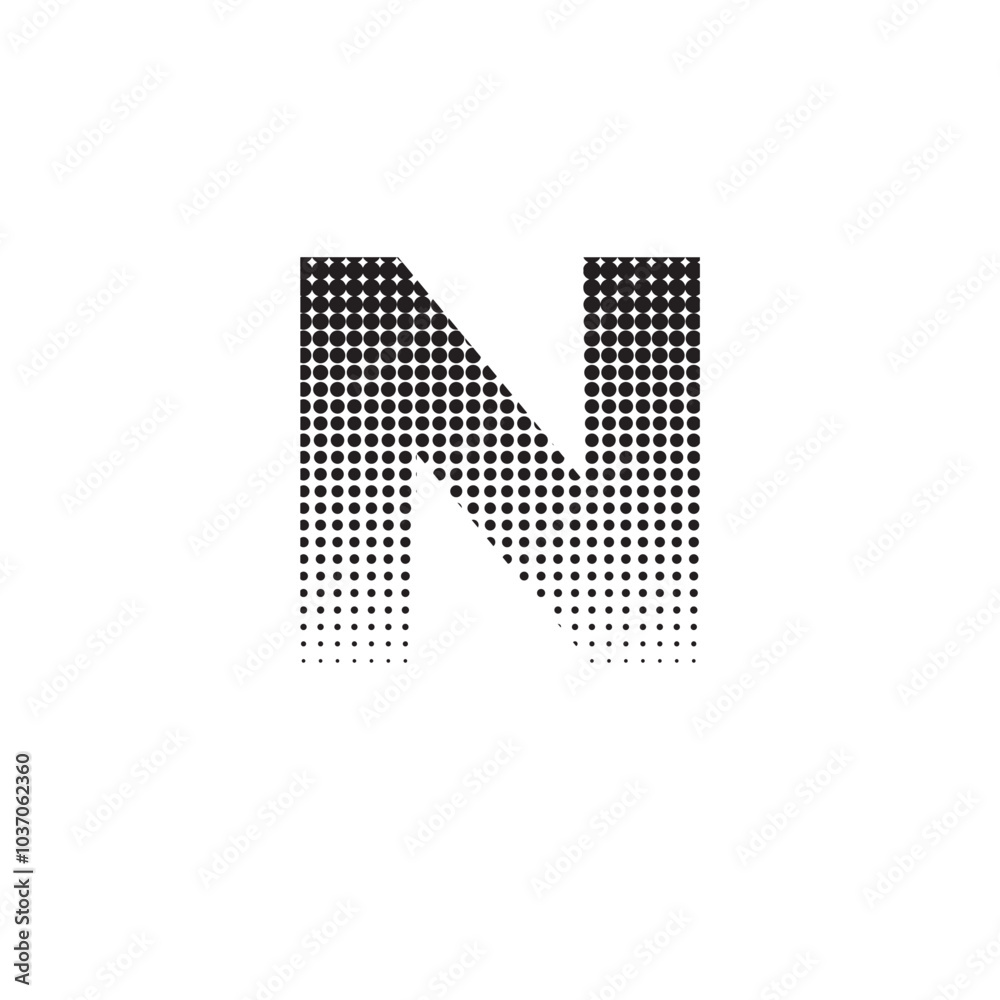 n alphabet halftone dotted effect logo icon vector illustration eps n alphabet halftone dotted effect logo icon vector illustration eps