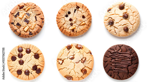 Cookies on White Background.