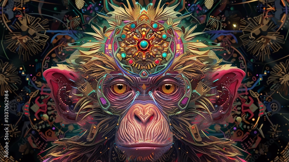 cyberpunk monkey illustration character for tshirt mockup design cyberpunk monkey illustration character for tshirt mockup design