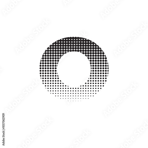 o alphabet halftone dotted effect logo icon vector illustration eps
