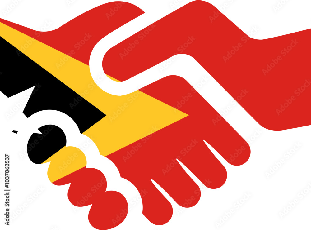 Timor-Leste Flag on Handshake icon Timor-Leste Flag on Handshake icon