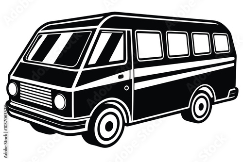 stylized motorvan  vector art