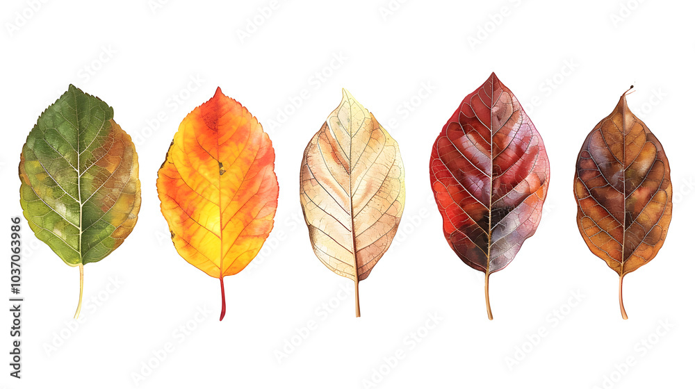 Fototapeta premium Leaves on White Background.