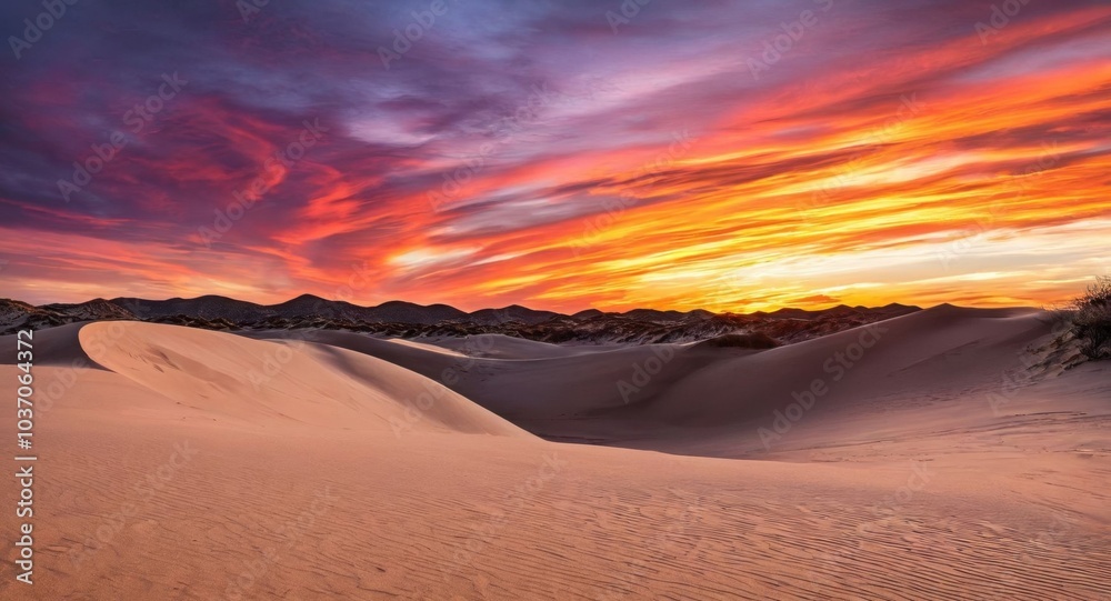 sunset in the desert