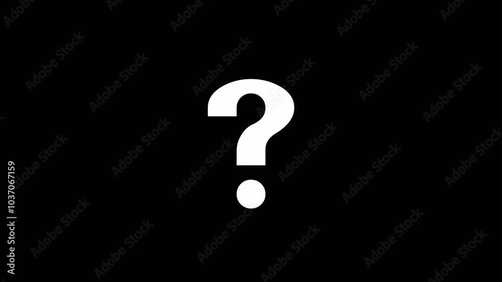 Animated bw question marks. Black and white thin line icon 4K video for web design. Question mark icon, problem sign. Animated bw question marks. Black and white thin line icon 4K video for web design. Question mark icon, problem sign.
