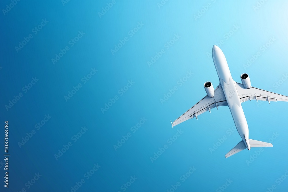 Minimalist Vector Travel Concept Featuring a Sleek White Airplane Minimalist Vector Travel Concept Featuring a Sleek White Airplane