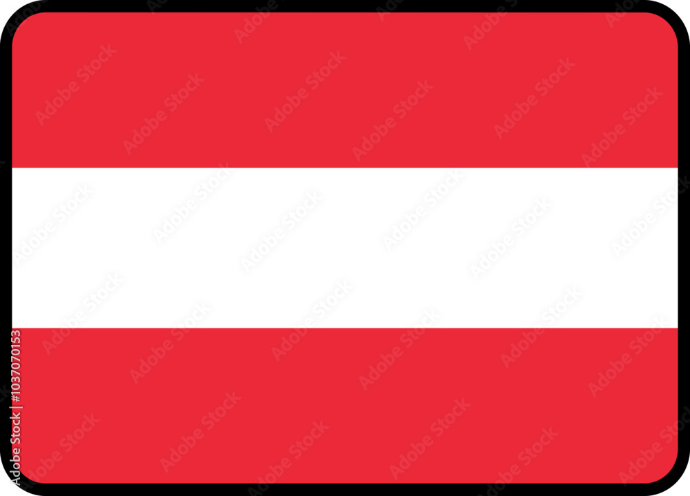 Austria Flag Rounded Rectangle Icon Austria Flag Rounded Rectangle Icon
