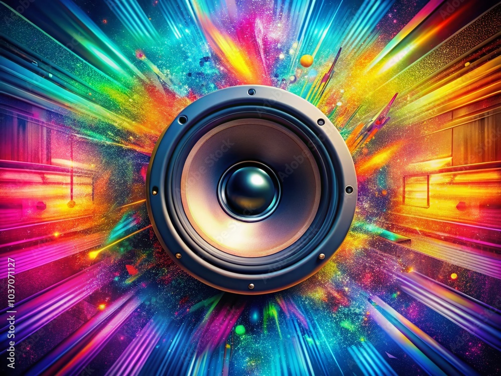 Modern Loudspeaker Double Exposure Banner Design Modern Loudspeaker Double Exposure Banner Design