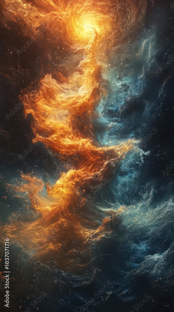 dynamic dark water cannon being conjured by a magic wand with swirling murky colors and energy the image evokes a sense of fantasy and mystical power with intense contrasts