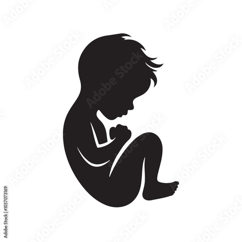 Fetus Baby Silhouette New Life Growth Symbol